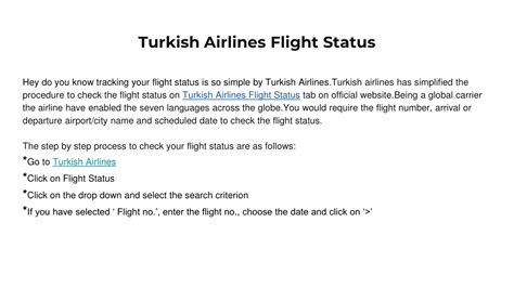 turkish airlines flight status.